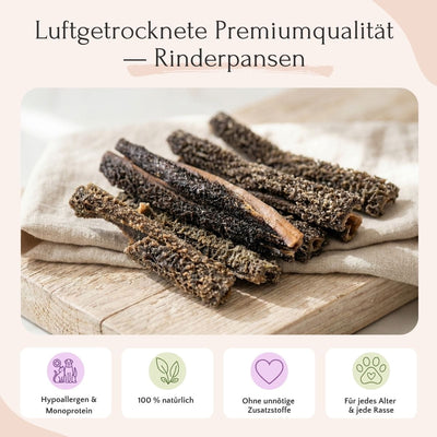 FAVLY Petfood Rinderpansen 1000 g – natürliche Kausnacks zur Unterstützung der Verdauung bei Hunden.
