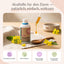 Eine Flasche FloraACTIVE - Probiotika & Darmflora von FAVLY Petfood mit Tropfer, Löffel und gelben Blumen.
