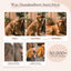 Dreiteilige Bildreihe eines Hundes nach 8 Wochen mit FAVLY Petfood Pute mit Karotte, Birne & Leinsamen.