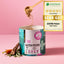 Dose „GASTRO Pulver – Sodbrennen & Grasfressen“ Hundeergänzungsmittel von FAVLY Petfood mit Zutaten und einer 4,5/5-Bewertung vor einem rosa Hintergrund.
