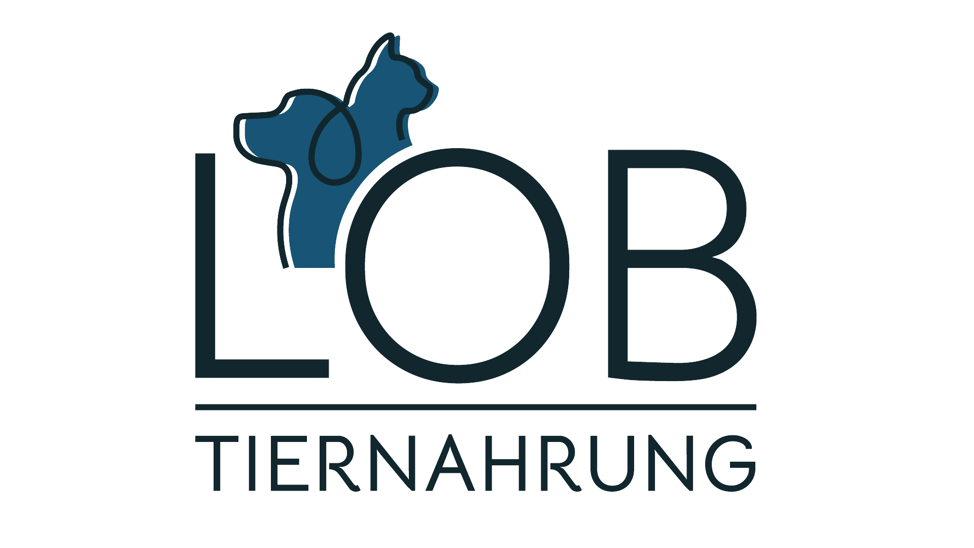Logo mit Katzen- und Hundesilhouette über dem Text „LOB Tiernahrung“ auf weißem Hintergrund.