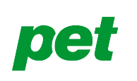 Grünes Logo mit dem Wort „pet“ in Kleinbuchstaben und einem Pluszeichen (+) in der oberen rechten Ecke des „t“.