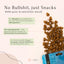 Abbildung der FAVLY Probierpaket „Starter“-Hundefutternuggets von FAVLY Petfood, die ihre natürlichen Inhaltsstoffe präsentieren und die Vorteile für Hunde darlegen, mit besonderem Schwerpunkt auf den Vorteilen einer Monoproteindiät.